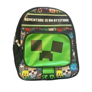 NWT MineCraft Pre-School Sized Backpack Zipper Pockets Approx.  9" x 11"